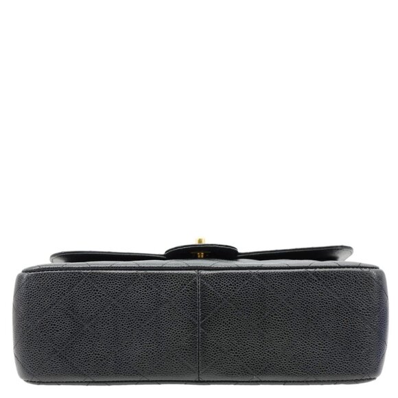 Chanel Classic Jumbo Double Flap Quilted Caviar Leather Shoulder Bag Black - Picture 10 of 14